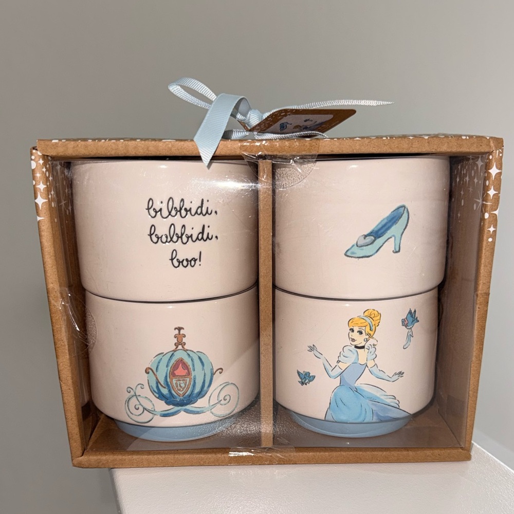 RAE Dunn Disney Cinderella Themed Ceramic Mug Set